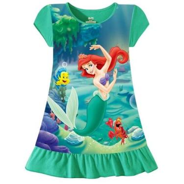 Imagem de Camisola de Pijama Sereia Princesa para Meninas (3-8 anos) - Verão, 7T