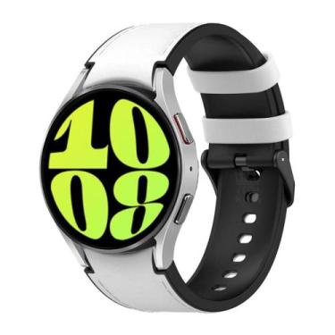 Imagem de Pulseira Couro Artificial c Silicone Para Galaxy Watch6 44mm - Genéric