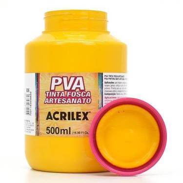 Imagem de Tinta PVA Fosca para Artesanato 500ml - Acrilex, 505 - AMARELO OURO