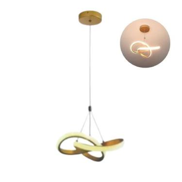 Imagem de Pendente Moderno Led 35w Dourado Cinderella Quarto Cabeceira