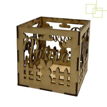 Imagem de Porta Objetos Decoração MDF Desenhos Tematicos Pascoa Coelhos 10x10x10