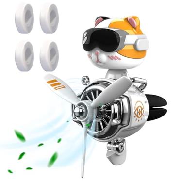 Imagem de DUHKHAS Purificador de ar de carro, clipe de ventilação de gato fofo, difusor de ventilador de saída de ar automotivo, decoração de ventilação de interiores de carro (estilo de cabeça de agitação -