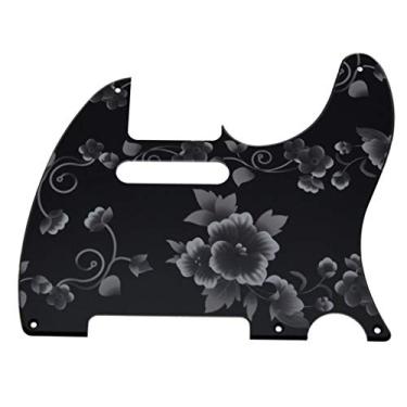Imagem de Dopro 5 furos vintage Tele Guitar 3D impresso plástico Pickguard placa para arranhões serve nos EUA/Mexican Fender Telecaster Flower Pattern