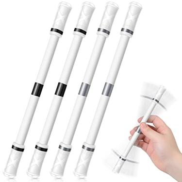 Imagem de Spakon 4 canetas giratórias de dedo giratórias para jogos, brinquedos de treinamento cerebral para liberação de estresse, para crianças, adolescentes, estudantes, jogos, aprendizagem, material de