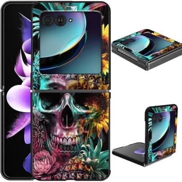 Imagem de GFRGTFHYT Capa protetora à prova de choque para Motorola Razr 2024/Moto Razr 50 fina e leve com design de caveira de abacaxi à prova de choque para Motorola Razr 50 5G