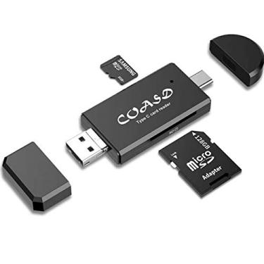 Imagem de COASD Leitor de cartão de memória SD OTG adaptador e USB 3.0 portátil para SDXC, SDHC, SD, MMC, RS-MMC, Micro SDXC, Micro SD, cartão micro SDHC e cartão UHS-I (tipo C)