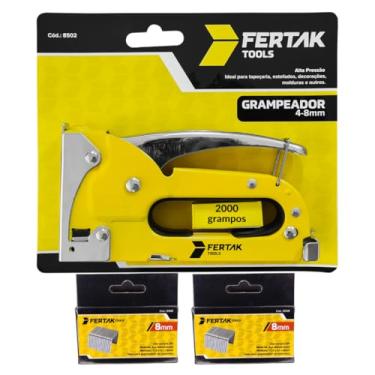 Imagem de Grampeador 4mm -8mm Para Tapeçaria Tapeceiro Estofado Moldura + 2000 Grampos 8mm