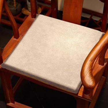 Imagem de NUOKEI Almofada de assento quadrada estilo chinês almofada removível para cadeira de quatro estações cor sólida durável almofada para cadeira de pátio ao ar livre cadeira de escritório cadeira de mesa