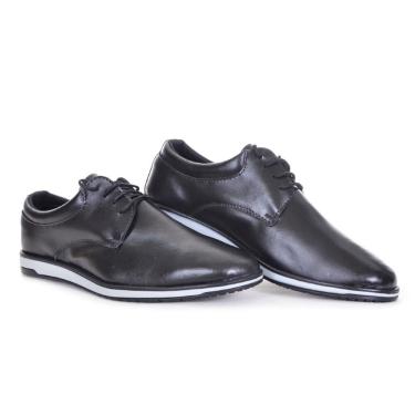 Imagem de Sapato Social Masculino Com Cadarço Bico Redondo Esporte Fino Solado Borracha Elegante Trabalho