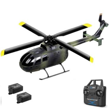 Imagem de C186 Remote Control Helicopter for Adults 14y+ Beginner Expert Single Rotor Aileronless BO-105 Like-Real RC Aircraft Model Air Pressure Hover Aerobatic Flight 6-Axis Gyroscope (Camo2 Batteries)