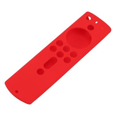 Imagem de Fire TV Stick 4K 2018 Capa Protetora Remota de Silicone à Prova de Choque para Aderência Antiderrapante, Adequada para a Pele para Crianças e Animais de Estimação (Vermelho)