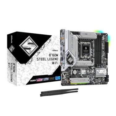 Imagem de Placa Mãe ASRock B760M Steel Legend WiFi, Chipset B760, Intel LGA 1700, mATX, DDR5