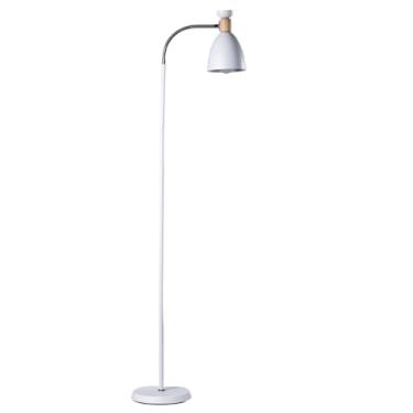 Imagem de Abajur de chão flexivel luminaria chao articulada piso detalhe em madeira Techled (Branco)