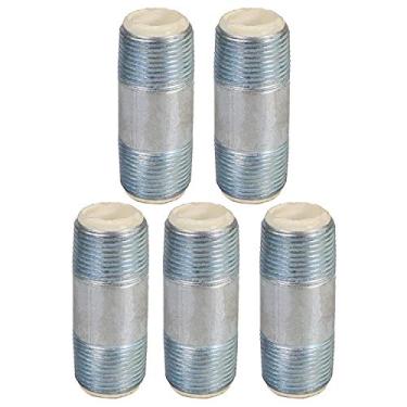 Imagem de Midline Valve Conexão de tubo dielétrico EOUU1140-5 com forro PEX, conexões MIP de 3,8 cm, aço galvanizado de 10 cm de comprimento, reduz a eletrólise (pacote com 5)