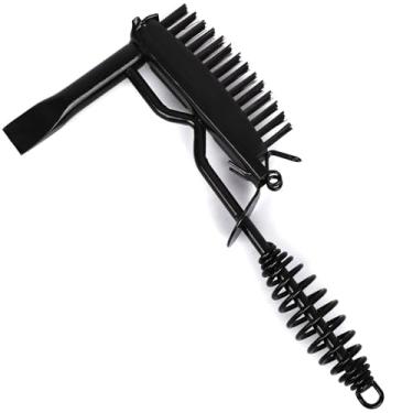 Imagem de Hymnorq Martelo de solda 2 em 1 com escova de arame – Ferramenta de remoção de escória resistente, aço tratado termicamente, ponta de cinzel, alça de mola de absorção de choque para MIG, TIG, limpeza