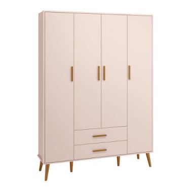 Imagem de Guarda-Roupa Isis 4 Portas e 2 Gavetas  Rosa Fosco - Abra Casa