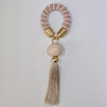 Imagem de Porta Guardanapo Murano Rosé e Bege Tassel - Decor Madame Blue