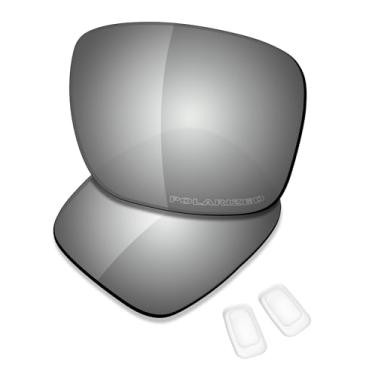 Imagem de SAUCER Lentes de reposição premium e protetores de nariz para óculos de sol Oakley Coldfuse OO6042 High Defense - Metal cromado polarizado