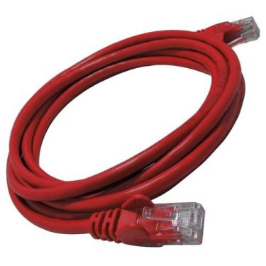 Imagem de Patch Cord Cat5e 100 Cobre 2,5m Homologado Anatel  Vermelho - Pier Tel