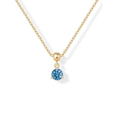 Imagem de PAVOI Colares femininos com pingente banhado a ouro 14 K - Corrente deslizante ajustável, pacote de pingentes delicados - Pingente personalizável de pedra do zodíaco, signos do zodíaco, pedra do mês