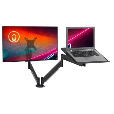 Imagem de Suporte De Mesa Para Monitor Até 26 E Notebook Até 16 Articulado Octoo Clipway-n1 Base Titanium