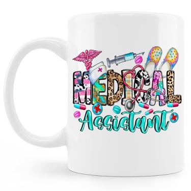 Imagem de BESERH Caneca de café de presente de assistente médico, CNA RN presentes de estudante de enfermagem assistente médico, enfermeiros dia semana apreciação caneca de café cerâmica 325 ml