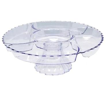 Imagem de Petisqueira Pe Decorativa Transparente Decorativa 5 Cavidades - Crgfes