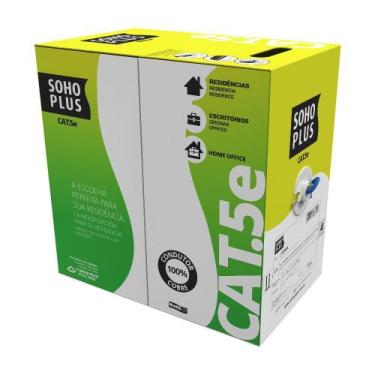 Imagem de Cabo Lan Sohoplus CAT5e 24AWG 305 Metros CMX Azul 23200099 - SOHOPLUS 