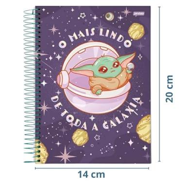 Imagem de Caderno Espiral Jandaia 1/4 Capa Dura Grogu Baby Yoda, 80 Folhas Pautadas, 200x140mm