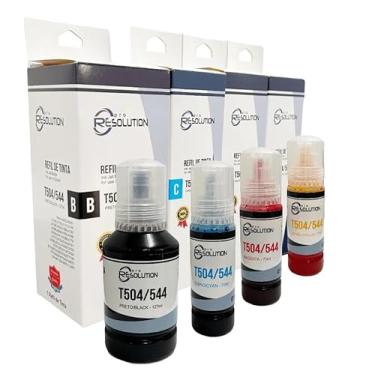 Imagem de Kit 4 Refil Tinta compatível com T504 T544 / L4160 L6191 L6171 L6161 L4260 L4150 L3150 L5190 CMYK