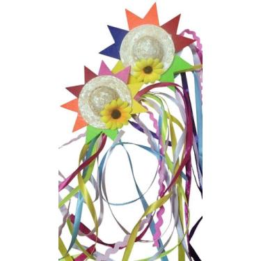 Imagem de 2 Elásticos De Cabelo Xuxinha Fita Colorida P/ Festa Junina - D Presen