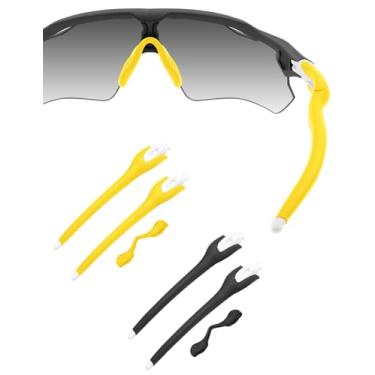Imagem de HILEEN Braços brancos de substituição para óculos de sol Oakley Radar EV Path Pitch Advancer - preto + amarelo