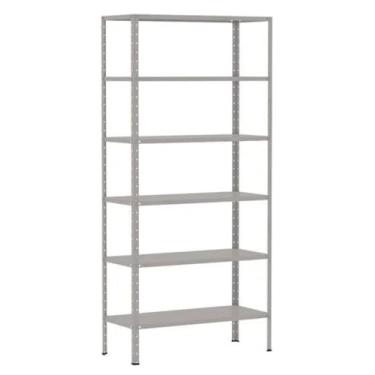 Imagem de Estante Prateleira Aço 1,82m X 92cm Com 6 Bandejas Cinza ou Preto - Industrial (Cinza)