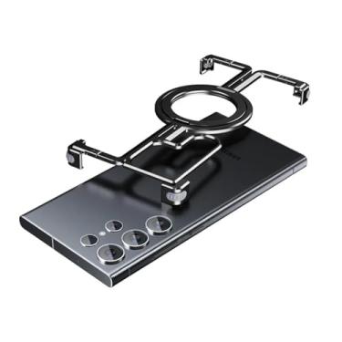 Imagem de HPQWN Para Galaxy S24 Ultra Metal Frame Holder Phone Case Frameless Shockproof Bumper Cover (Para Galaxy S24 Ultra/Preto)