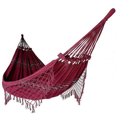 Imagem de Rede De Dormir Casal Balanço De Algodão vinho
