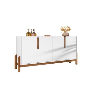 Imagem de Buffet Aparador Sala Lizz 170cm Branco Marrom Cedro Casa D