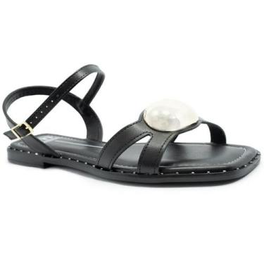 Imagem de Rasteira Moleca Detalhe Feminina - Preto, 37