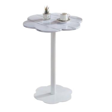 Imagem de Mesa de centro pétala, mesa lateral de madeira em forma de flor, mesa de centro de sofá pequena, mesa de canto de estilo simples moderno para sala de estar, escritório, mesa de cabeceira para quarto