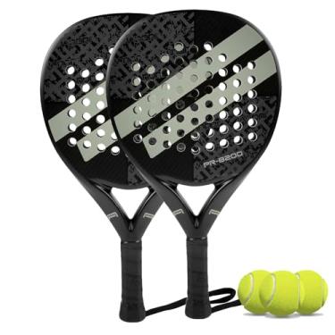 Imagem de Raquete de Padel Superfície de Fibra de Carbono com Memória EVA Flex Espuma Núcleo Raquetes de Tênis de Padel Leve (8200-Cinza-2)