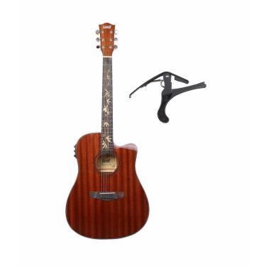 Imagem de Violão Land Aço Mahogany L-825 + Capotraste - Natural - 40