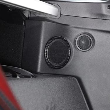 Imagem de TENWIND Para Toyota GR Supra A90 2019 2020 2021 2022 ABS Adesivo de acabamento de anel de alto-falante para porta de carro Acessórios interiores Pacote com 4 (fibra de carbono)