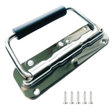 Imagem de Wvkzuc Puxador de gaveta de mola de aço inoxidável 304 – Resistente com alça de armário de borracha com controle de tensão suave, perfeito para caixas de armazenamento de móveis de ferramentas de