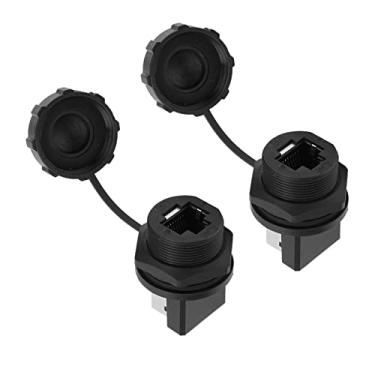 Imagem de Adaptador RJ45, Conector à Prova D'água IP67, Plugue 8P para Cabo Cat5/6, Conexão Rosqueada, Retardador de Chama V0, Contato de Latão, Isolador PA, 500 Plugues, Faixa de