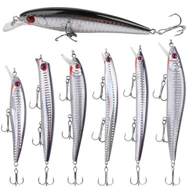 Imagem de Kit de iscas de pesca em água salgada, iscas de pesca de surfe, iscas de pesca de água salgada, iscas de minnow para mergulho profundo Jerkbait Topwater Popper Conjunto de plugues costeiros oceânicos