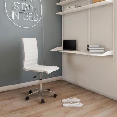 Imagem de Cadeira de Escritório Secretária Giratória Gladys Branca - Mobly