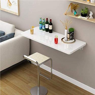 Imagem de Mesa dobrável de parede para escritório, mesa dobrável para pendurar na parede, para estudo, quarto, banheiro, uma cor - 100 x 50