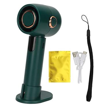 Imagem de Mbeysaq Visor digital inteligente ventilador portátil sem folhas silencioso pequeno ventilador de turbina bolso ventilador elétrico USB portátil para desktop (verde)