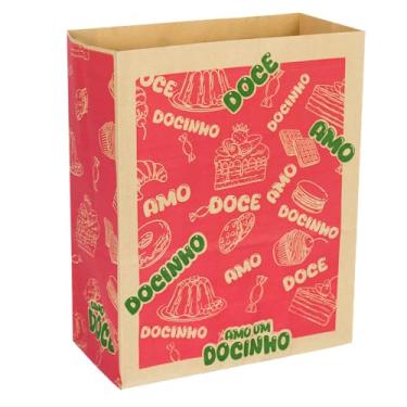 Imagem de Saco De Papel G 33X26X17 Amo Doce Food Service - Embalagem com 50 unidades.