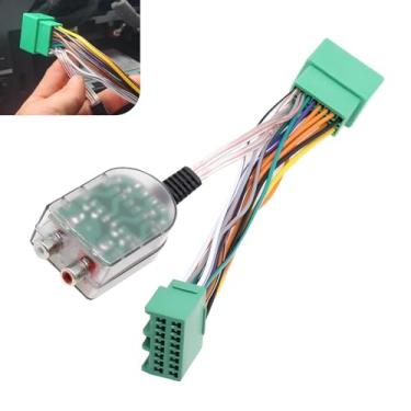 Imagem de Zikefest Adicione um chicote de fios amplificador de subwoofer, conversor adaptador RCA alto/baixo para carro, compatível com GM Chevy Camaro Colorado Silverado GMC Canyon Sierra 1500 2500/3500HD