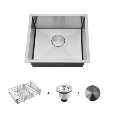 Imagem de Kit Cuba Gourmet 45X40 E Válvula E Escorredor E Tampa Arell